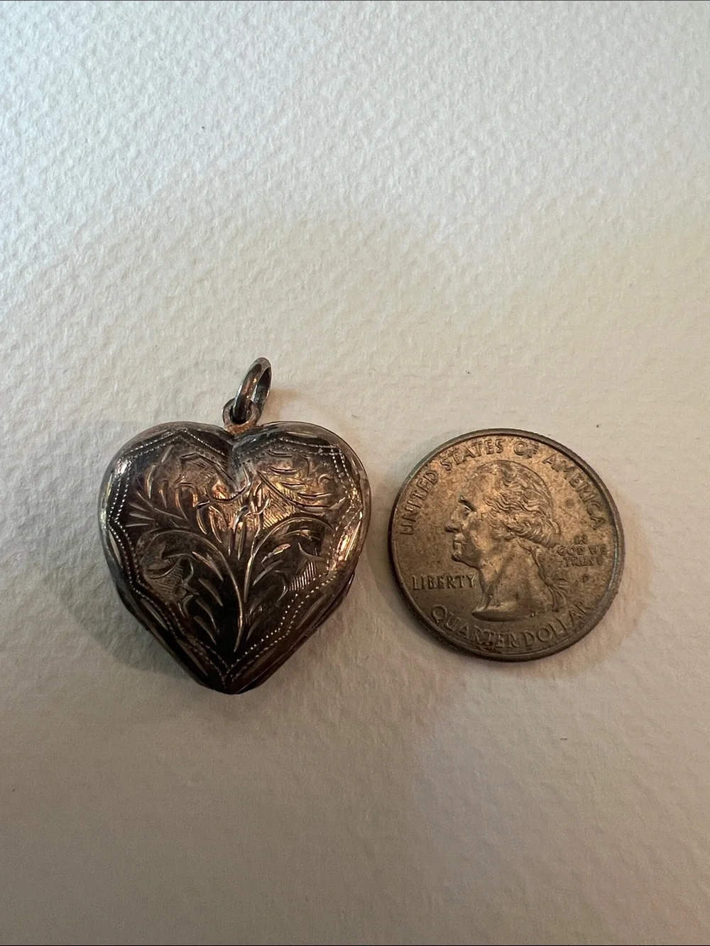 Vintage Engraved Heart Locket Pendant